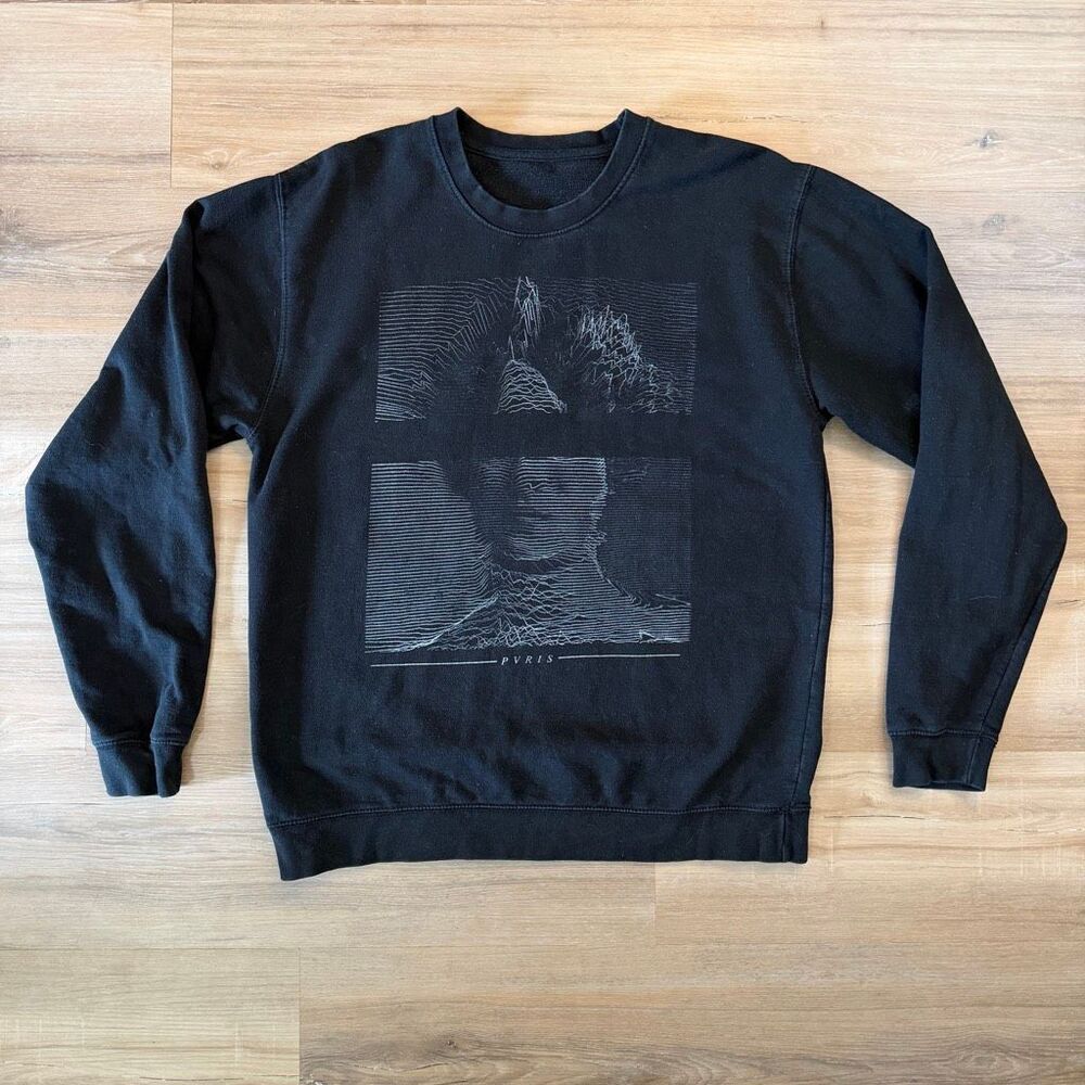 Pvris Men’s Pullover Black Sweatshirt Sz L Dark Pop Synth Rock Post Hardcore Alt